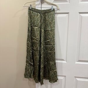 Zara Green Paisley Maxi Skirt